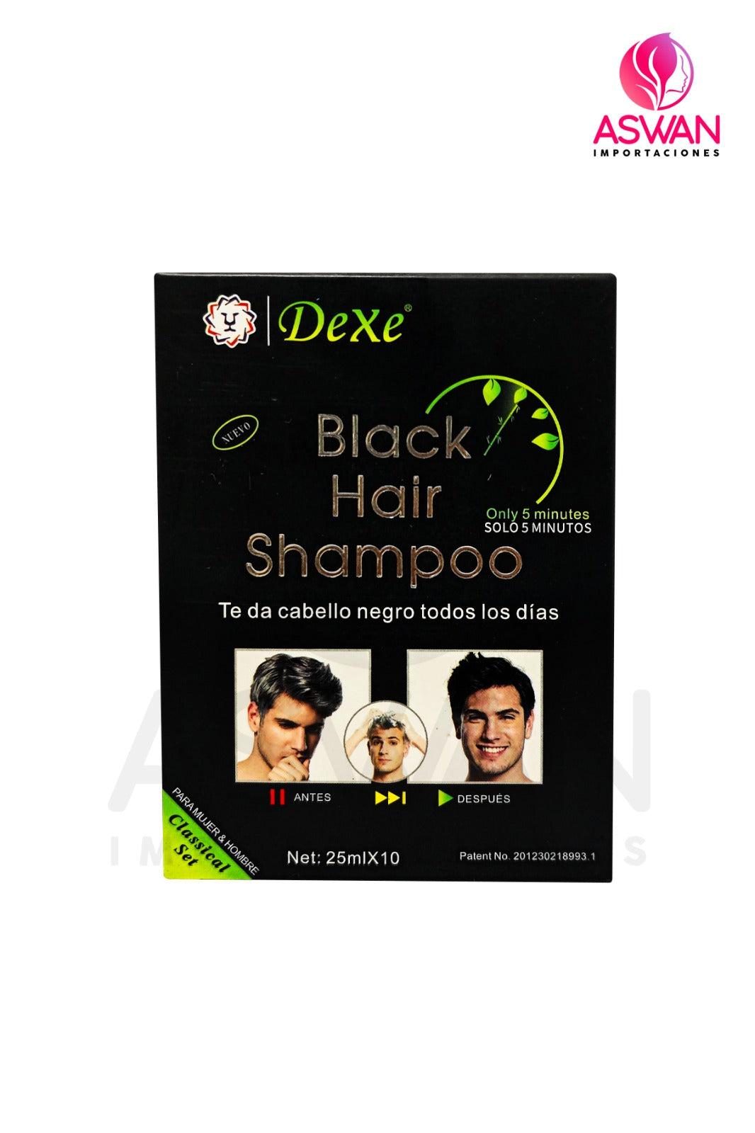 Shampoo Romero Crecepelo + Dexe Black Hair Shampoo 25ml x 10