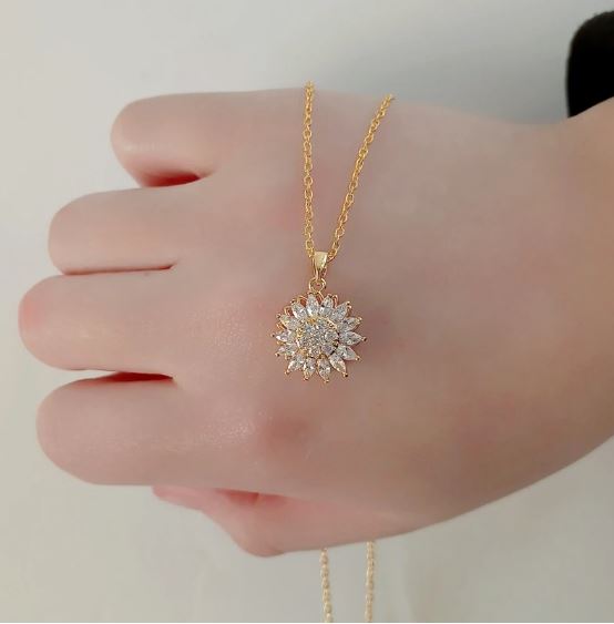 SET GIRASOL DE LUJO : COLLAR Y ANILLO